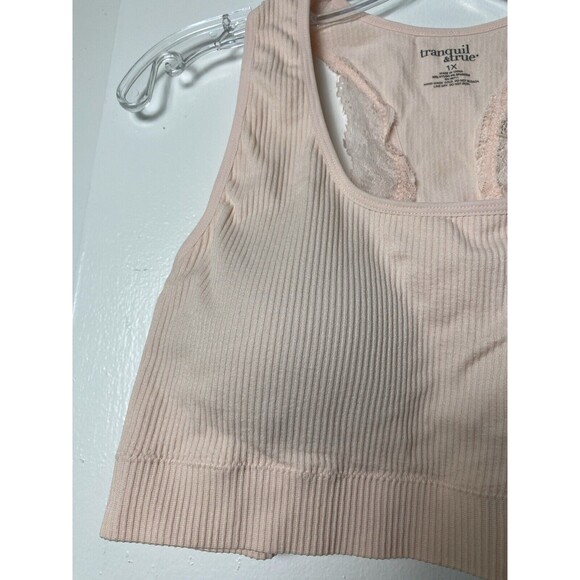 Tranquil & True Bra Bralette Size 1X Pink Natural Stretch Youth Teens Lace - Picture 11 of 11